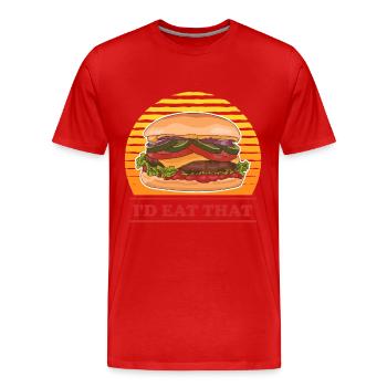 Hamburg Fast Food Burger Fast Food Gift - Men's Premium Organic T-Shirt - red - Front - Damien (186cm)
