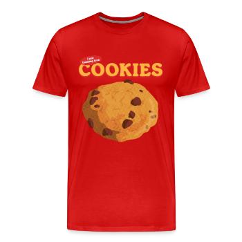 Cookies Cookie | Biscuits Baking Cookies Cadeau - T-shirt bio Premium Homme - rouge - Devant - Damien (186cm)