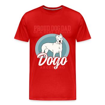 Dogo Argentino Papa Chien Chien Propriétaire Cadeau - T-shirt bio Premium Homme - rouge - Devant - Damien (186cm)