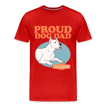 Dogo Argentino Papa Chiens Chien Propriétaire Cadeau - T-shirt bio Premium Homme - rouge - Devant - Damien (186cm)