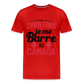 J'men fous je me barre au canada - T-shirt bio Premium Homme - rouge - Devant - Damien (186cm)
