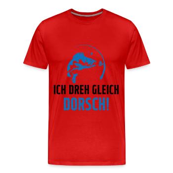 Je Suis Sur Le Point De Tourner La Morue Pêcheur - T-shirt bio Premium Homme - rouge - Devant - Damien (186cm)