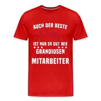 Meilleur chef Aussi bon que Grandiose chef - T-shirt bio Premium Homme - rouge - Devant - Damien (186cm)