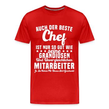 Meilleur chef Aussi bon que Grandiose chef - T-shirt bio Premium Homme - rouge - Devant - Damien (186cm)