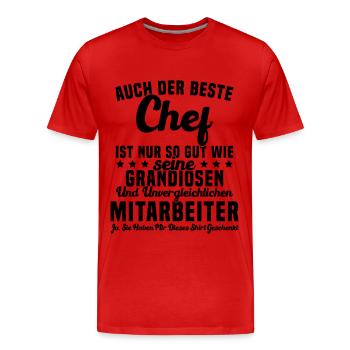 Meilleur chef Aussi bon que Grandiose chef - T-shirt bio Premium Homme - rouge - Devant - Damien (186cm)