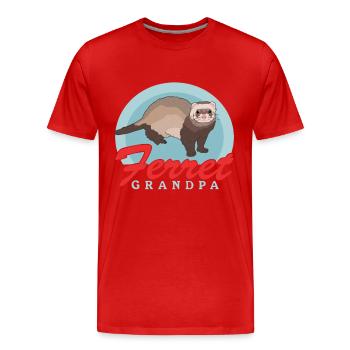 Ferret Grand-père Ferret Propriétaire Cadeau - T-shirt bio Premium Homme - rouge - Devant - Damien (186cm)