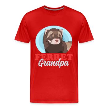 Ferret Grand-père Propriétaire Ferret Cadeau - T-shirt bio Premium Homme - rouge - Devant - Damien (186cm)