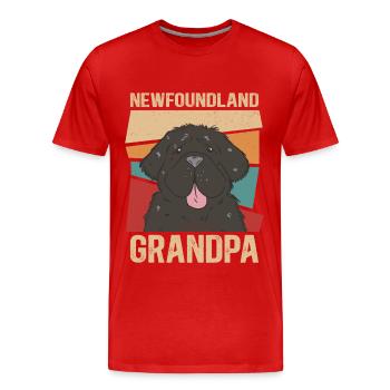 Newfoundland Grandpa Dog Dog Owner Gift - Men's Premium Organic T-Shirt - red - Front - Damien (186cm)
