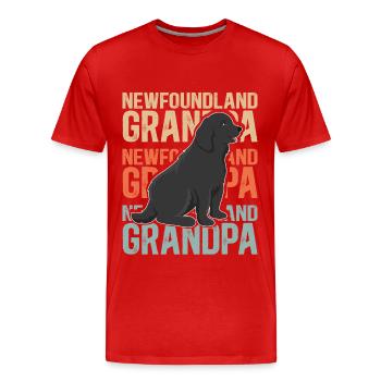 Newfoundland Grandpa Dog Owner Dog Gift - Men's Premium Organic T-Shirt - red - Front - Damien (186cm)