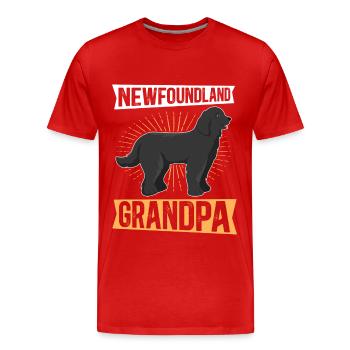 Newfoundland Grandpa Dog Owner Gift - Men's Premium Organic T-Shirt - red - Front - Damien (186cm)