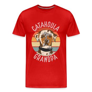 Catahoula Grandpa | Leopard Dog Dog Gift - Men's Premium Organic T-Shirt - red - Front - Damien (186cm)