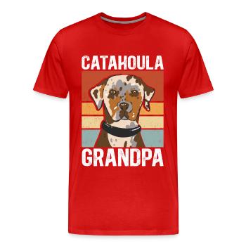 Catahoula Grandpa Leopard Dog Dog Gift - Men's Premium Organic T-Shirt - red - Front - Damien (186cm)