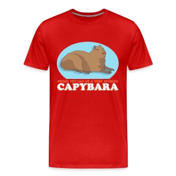 Capybara Dad Capybaras Gift - Men's Premium Organic T-Shirt - red - Front - Damien (186cm)