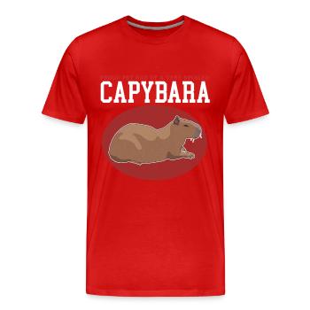 Capybara Dad | Capybaras Capybaras Gift - Men's Premium Organic T-Shirt - red - Front - Damien (186cm)