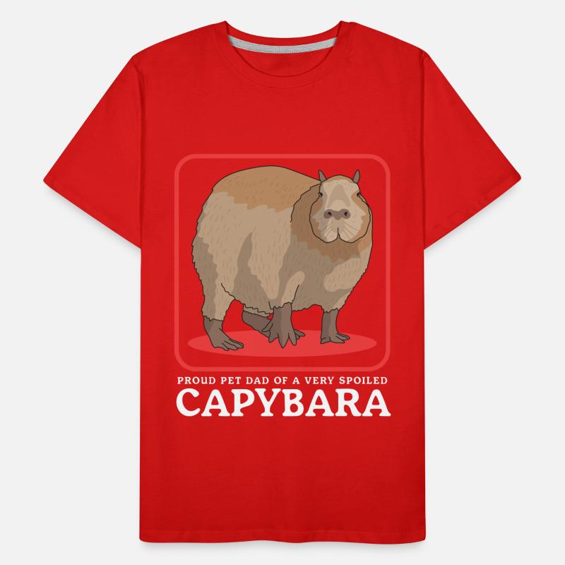 Capybara Dad Capybaras Wasserschwein Geschenk Männer Premium Bio T-Shirt