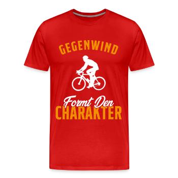 Les vents contraires forgent le caractère - T-shirt bio Premium Homme - rouge - Devant - Damien (186cm)