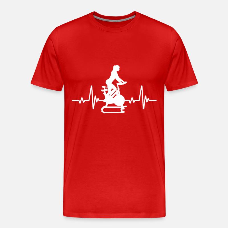 Herzfrequenz Indoor Cycling - Männer Premium Bio T-Shirt - Rot