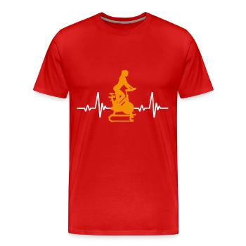 Herzfrequenz Indoor Cycling - Männer Premium Bio T-Shirt - Rot - Vorne - Damien (186cm)