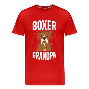 Boxer Grandpa Deutscher Boxer Hunde Geschenk - Männer Premium Bio T-Shirt - Rot - Vorne - Damien (186cm)