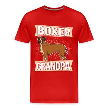 Boxer Grandpa | German Boxer Dog Gift - Men's Premium Organic T-Shirt - red - Front - Damien (186cm)