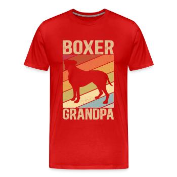 Boxer Grandpa Deutscher Boxer Hund Geschenk - Männer Premium Bio T-Shirt - Rot - Vorne - Damien (186cm)