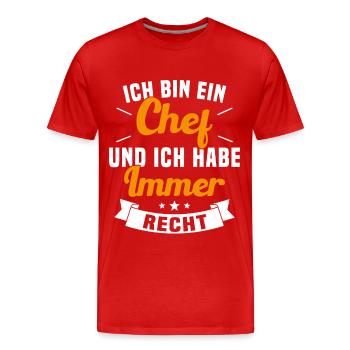 LE CHEF A TOUJOURS RAISON - T-shirt bio Premium Homme - rouge - Devant - Damien (186cm)