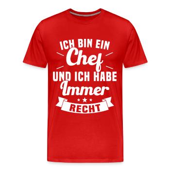 LE CHEF A TOUJOURS RAISON - T-shirt bio Premium Homme - rouge - Devant - Damien (186cm)