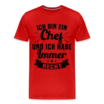 LE CHEF A TOUJOURS RAISON - T-shirt bio Premium Homme - rouge - Devant - Damien (186cm)