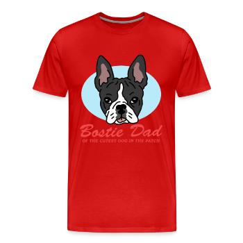 Boston Terrier Dad Hunde Hundebesitzer Geschenk - Männer Premium Bio T-Shirt - Rot - Vorne - Damien (186cm)