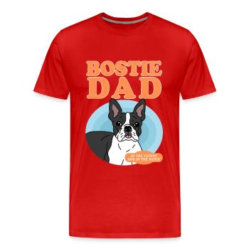 Boston Terrier Dad Hundebesitzer Hunde Geschenk - Männer Premium Bio T-Shirt - Rot - Vorne - Damien (186cm)