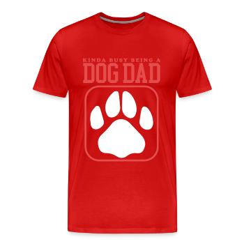 Dog Papa Master Dog Dog Owner Cadeau - T-shirt bio Premium Homme - rouge - Devant - Damien (186cm)