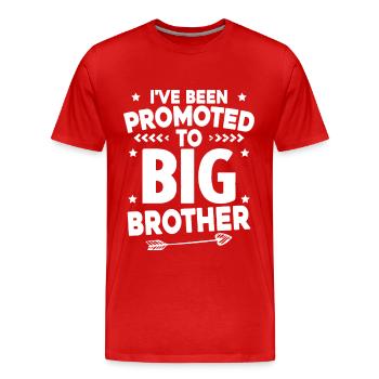 Ich werde ein großer Bruder sein - zukünftiger großer Bruder - Männer Premium Bio T-Shirt - Rot - Vorne - Damien (186cm)