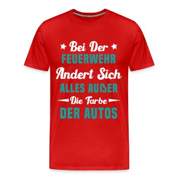 Voitures Rouges Pompiers Par Passion - T-shirt bio Premium Homme - rouge - Devant - Damien (186cm)