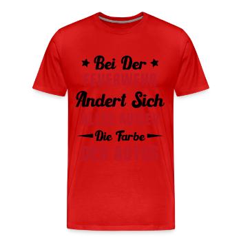 Voitures Rouges Pompiers Par Passion - T-shirt bio Premium Homme - rouge - Devant - Damien (186cm)