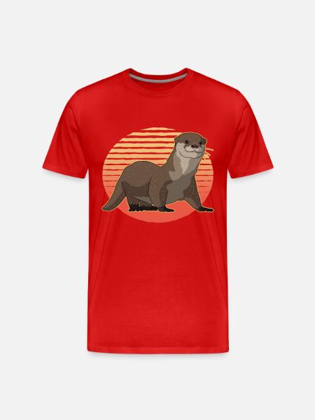 Otter Sea Otter Otter Gift - Men's Premium Organic T-Shirt - red