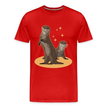 Otter Sea Otter | Otter Gift - Men's Premium Organic T-Shirt - red - Front - Damien (186cm)