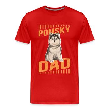 Pomsky Dad Dogs Pomskies Dog Owner Gift - Men's Premium Organic T-Shirt - red - Front - Damien (186cm)