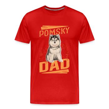 Pomsky Dad Dog Pomskies Dog Owner Gift - Men's Premium Organic T-Shirt - red - Front - Damien (186cm)