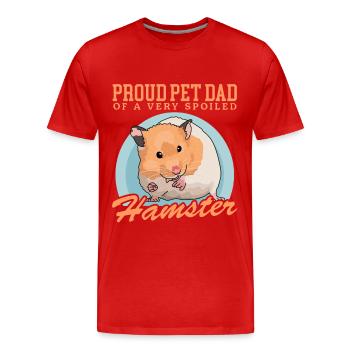 Hamster Dad Golden Hamster Dwarf Hamster Gift - Men's Premium Organic T-Shirt - red - Front - Damien (186cm)