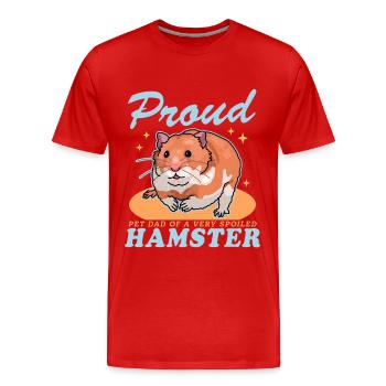 Hamster Dad | Dwarf Hamster Golden Hamster Gift - Men's Premium Organic T-Shirt - red - Front - Damien (186cm)