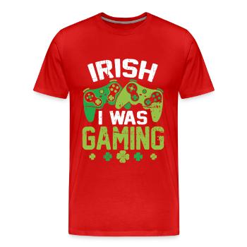 Irish I Was Gaming - T-shirt bio Premium Homme - rouge - Devant - Damien (186cm)