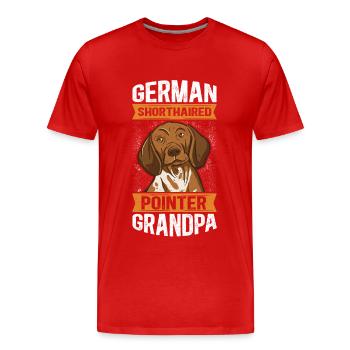 Cadeau de propriétaire de chien grand-père allemand à poil court - T-shirt bio Premium Homme - rouge - Devant - Damien (186cm)