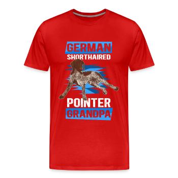 Cadeau de propriétaire de chien grand-père allemand à poil court - T-shirt bio Premium Homme - rouge - Devant - Damien (186cm)