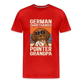 Grand-père allemand à poil court | Cadeau du propriétaire de chien - T-shirt bio Premium Homme - rouge - Devant - Damien (186cm)