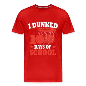 100 jours d'école Basket Cadeau Pour Enfants - T-shirt bio Premium Homme - rouge - Devant - Damien (186cm)