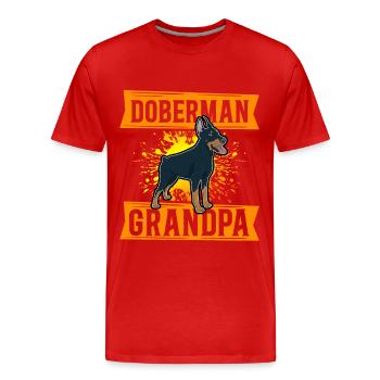 Doberman Grandpa Dog Owner Dog Gift - Men's Premium Organic T-Shirt - red - Front - Damien (186cm)