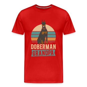 Doberman Grandpa Dog Owner Dogs Gift - Men's Premium Organic T-Shirt - red - Front - Damien (186cm)