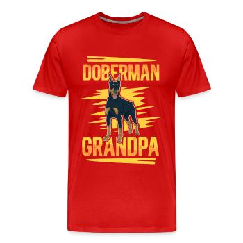 Doberman Grandpa Dog Owner Cadeau - T-shirt bio Premium Homme - rouge - Devant - Damien (186cm)