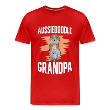 Aussiedoodle Grandpa Dog Owner Dog Gift - Men's Premium Organic T-Shirt - red - Front - Damien (186cm)