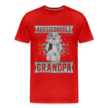 Aussiedoodle Grandpa Dogs Dog Owner Cadeau - T-shirt bio Premium Homme - rouge - Devant - Damien (186cm)